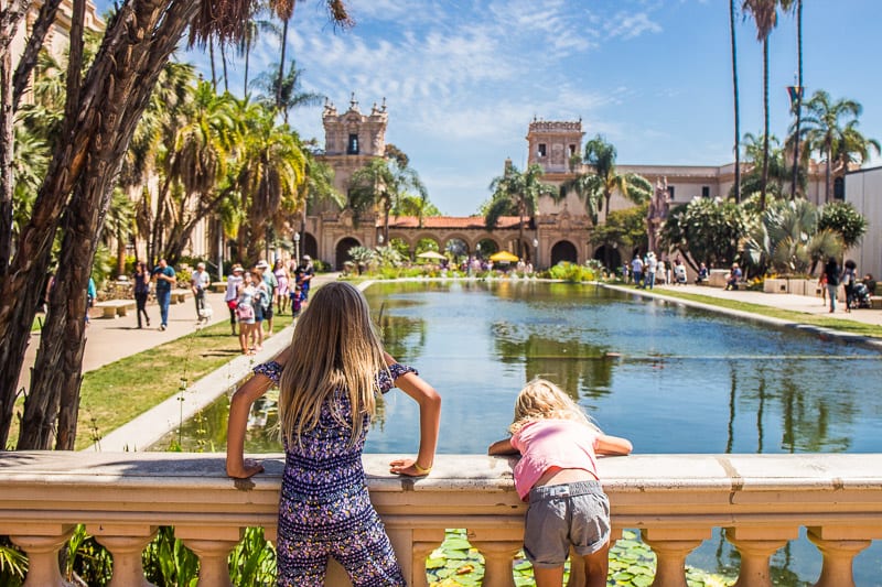 girls looking at view in Balboa Park, San Diego, California