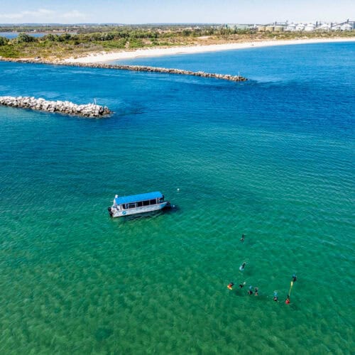 boat near mouth of river at bunbury