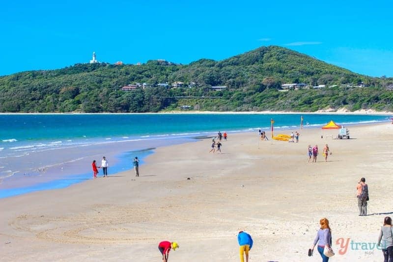 people on Byron Bay beach