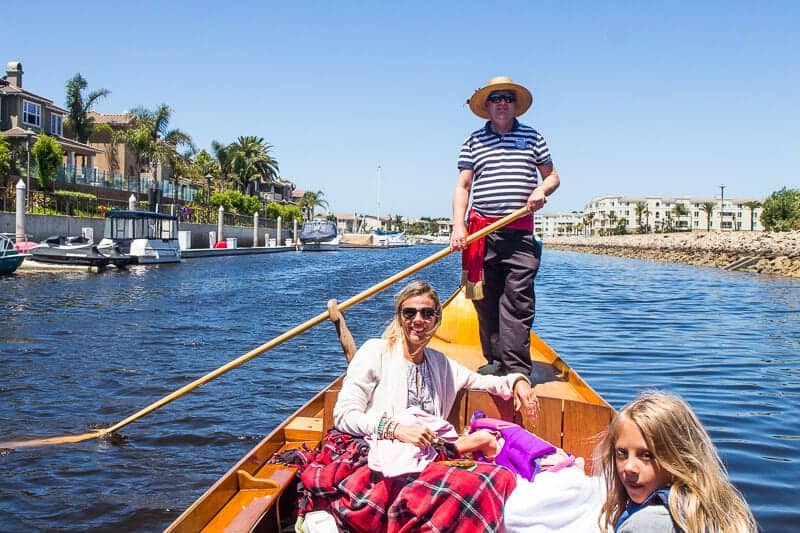 family on Gondola Paradiso in Ventura, California
