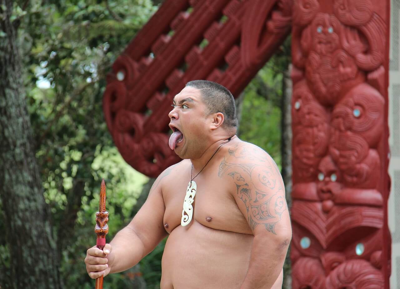 a man sticking his tongue out
