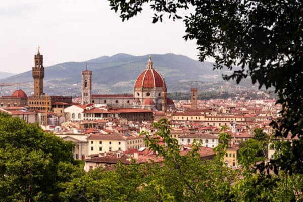 view of duomo from Boboli gardens florence