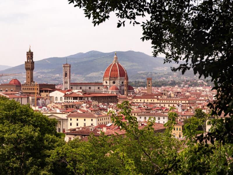 view of duomo from Boboli gardens florence